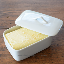 Plats de beurre en porcelaine avec couvercles, boîte à beurre en silicone  hermétique Récipient à beurre pour beurre, noix, fromage, jaune + couteau à  beurre